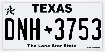 TX license plate DNH3753