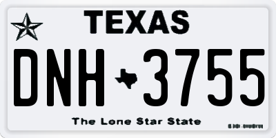 TX license plate DNH3755