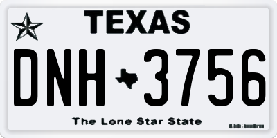TX license plate DNH3756