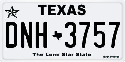 TX license plate DNH3757