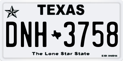 TX license plate DNH3758