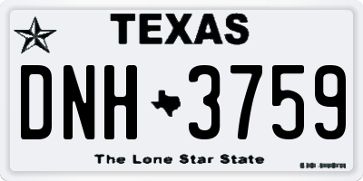 TX license plate DNH3759