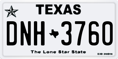TX license plate DNH3760