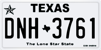 TX license plate DNH3761