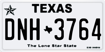 TX license plate DNH3764