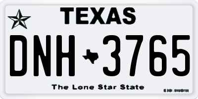 TX license plate DNH3765