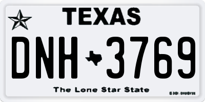 TX license plate DNH3769