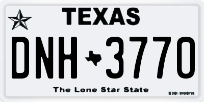 TX license plate DNH3770