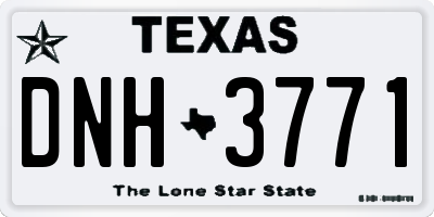TX license plate DNH3771