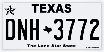 TX license plate DNH3772