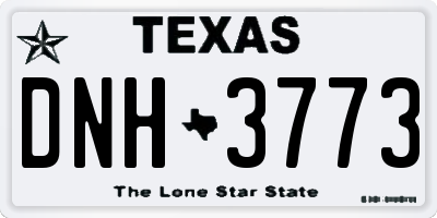 TX license plate DNH3773