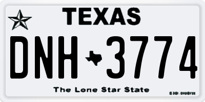 TX license plate DNH3774