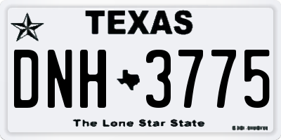 TX license plate DNH3775