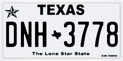 TX license plate DNH3778