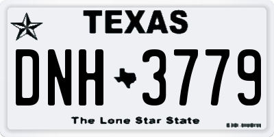 TX license plate DNH3779