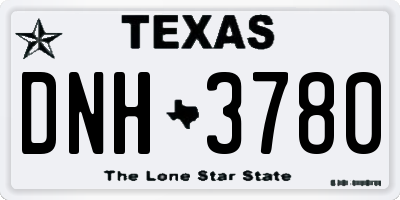 TX license plate DNH3780