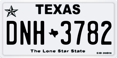 TX license plate DNH3782