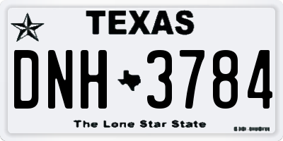 TX license plate DNH3784