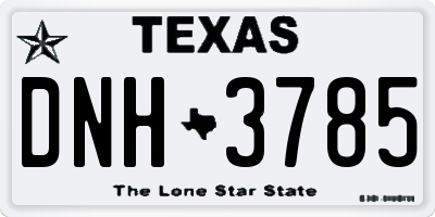 TX license plate DNH3785