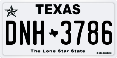 TX license plate DNH3786