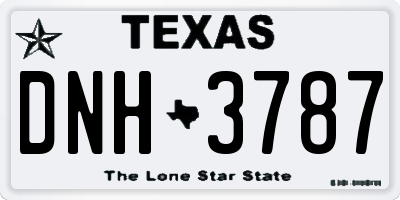TX license plate DNH3787