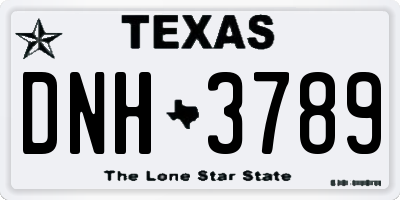 TX license plate DNH3789