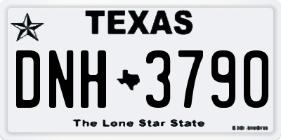 TX license plate DNH3790