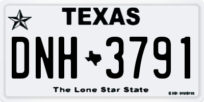 TX license plate DNH3791