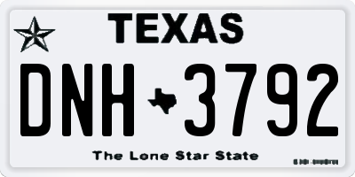 TX license plate DNH3792