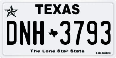 TX license plate DNH3793
