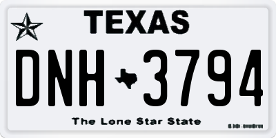 TX license plate DNH3794