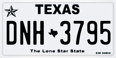 TX license plate DNH3795