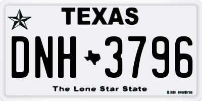 TX license plate DNH3796