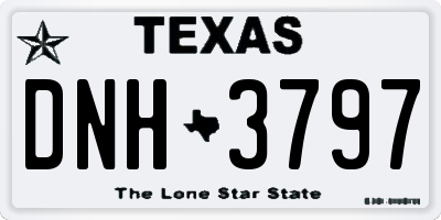 TX license plate DNH3797