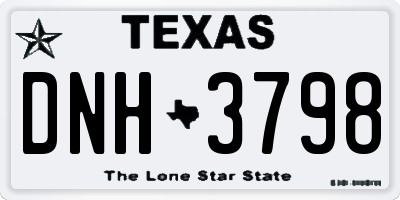 TX license plate DNH3798