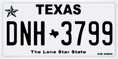 TX license plate DNH3799