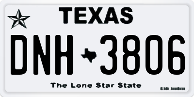 TX license plate DNH3806