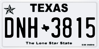 TX license plate DNH3815