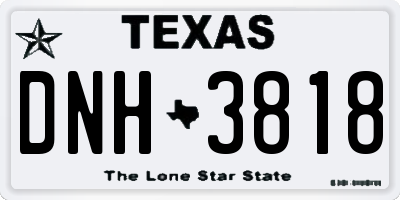 TX license plate DNH3818