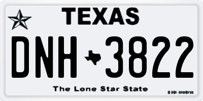 TX license plate DNH3822