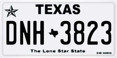TX license plate DNH3823