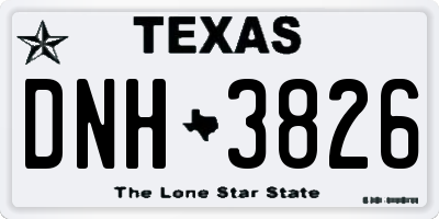 TX license plate DNH3826
