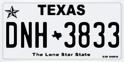 TX license plate DNH3833