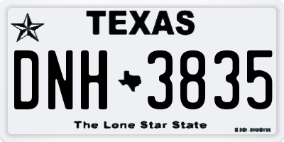 TX license plate DNH3835