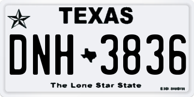 TX license plate DNH3836