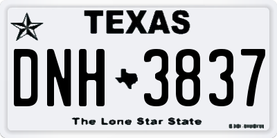 TX license plate DNH3837