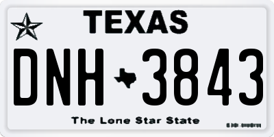 TX license plate DNH3843