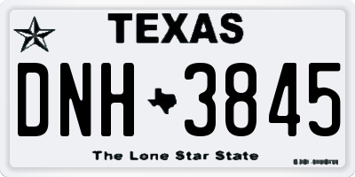 TX license plate DNH3845