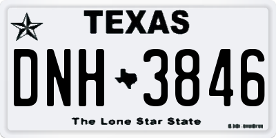 TX license plate DNH3846