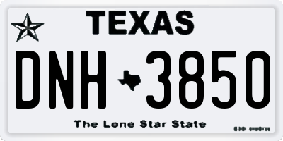 TX license plate DNH3850